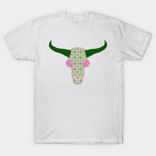 Floral Bull Skull T-Shirt